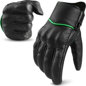 Guantes de Motocicleta Personalizados de Cuero Genuino para Hombre, Guantes de Verano Transpirables y Resistentes al Viento, con Pantalla Táctil, Casuales para Exteriores - Product Image 6
