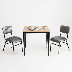 CBBA115 Minimalist Dining Set for 2 <b>Foldable</b> Plywood <b>Table</b> <b>with</b> Iron <b>Legs</b> for Kitchen or Living Room - Product Image 1