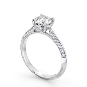 Bague de fiançailles en diamant de laboratoire de haute qualité, diamant CVD certifié 1,70 carat, sertissage cathédrale, style vintage, bague blanche - Product Image 2