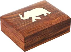 Boîte à bagues en papier recyclable Boîte à bijoux en bois avec serrure et clé d'inspiration vintage pour un rangement sécurisé BY HF CRAFTS - Product Image 5