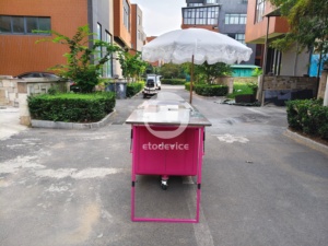 รถเข็นขายอาหารเคลื่อนที่ Etodevice แบบกำหนดเองสำหรับธุรกิจ รถเข็นขายของแบบเข็นสำหรับใช้งานกลางแจ้ง - Product Image 4