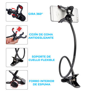 Supporto Universale per Telefono con Tracciamento Intelligente a 360°, Flessibile per iPhone, Tavolo o Letto, Presa Sicura in Legno - Product Image 6