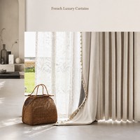 Rideaux occultants en jacquard chenille à motifs floraux 70-90 pour salon et chambre à coucher