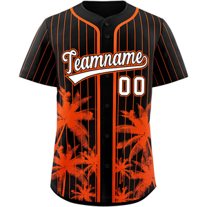 Jersey de softbol personalizado para jóvenes, camisa de béisbol con botón completo, sublimado uniforme de equipo, aparejos, sarga, nombre, número, bordado de puntada - Product Image 3