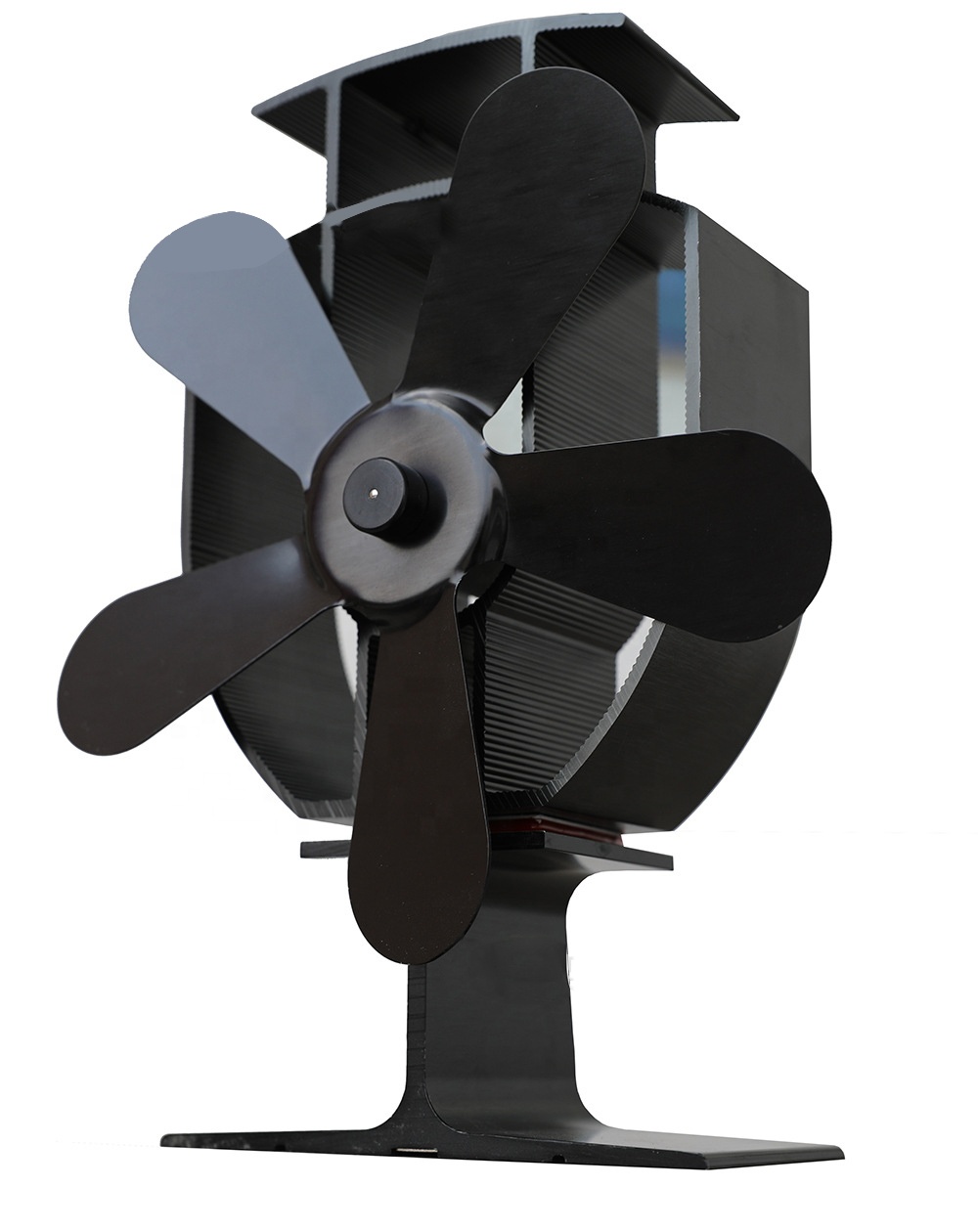 Черный анодированный энергосберегающий бесшумный вентилятор для камина с 5 лезвиями