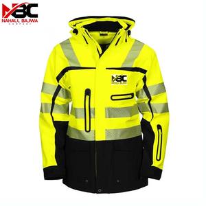 Imperméable Léger Personnalisé pas cher 2 en 1 réfléchissant salut vis sécurité construction softshell veste. - Product Image 2