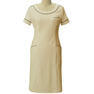 Robe de soirée en satin confortable Jenny, taille S, noir et beige, silhouette fourreau, technique crochetée, décoration à sequins, longueur longue - Product Image 3