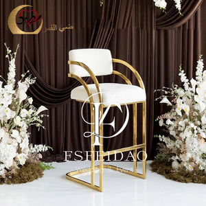 Modern Gold Stainless Steel High <b>Bar</b> Chair for Dining & Outdoor Use Commercial Furniture Strong & Durable - Product Image 3