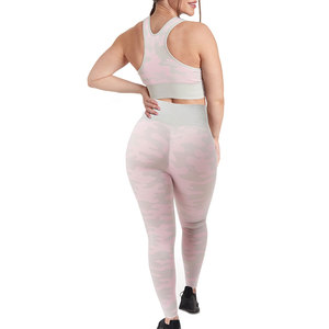 Conjunto de Yoga para Mujer, Venta Directa de Fábrica, Ropa Deportiva de Cintura Alta, 2 Piezas, Ecológico, Transpirable, Personalizable en la Parte Delantera - Product Image 3