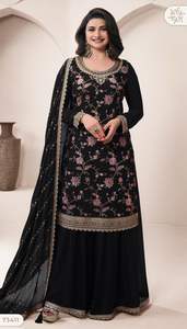 Ropa étnica de moda de alta calidad, traje de Chinon Salwar de alta calidad, bordado, trabajo, mujer, fabricante de moda - Product Image 2