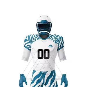 Customizable Men's Adult American Football Kit Set 100% Polyester Quick Dry Jersey Durable Pants Breathable Short Sleeve Design - Product Image 4