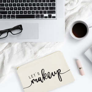 Grande trousse de maquillage en toile de coton, tendance, pliable, écologique, avec logo personnalisé, durable et pratique - Product Image 3