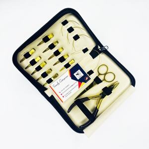 Professional High Quality Gold Plasma Color Stainless Steel <b>Hair</b> <b>Extension</b> <b>Beading</b> Tool Kit Hand Tied <b>Hair</b> Grafting Plier - Product Image 3