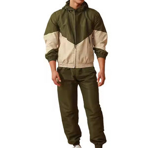 Conjunto de chaqueta y pantalón cortavientos ligero personalizado en blanco para hombre, conjunto de chándales cortavientos de alta calidad con logotipo personalizado, venta al por mayor, 2025 - Product Image 4