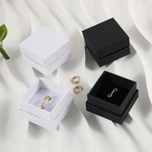 Caja de Joyería Moderna Cuadrada de Lujo con Logotipo Personalizado Ele Queen, Caja de Papel con Tapa y Espuma Impresa para Guardar Anillos y Pendientes - Product Image 6