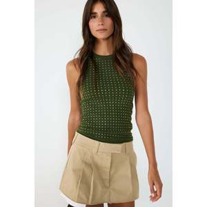 Camiseta sin Mangas para Mujer, con Detalles de Piedras Suaves, Cuello Halter, Estilo Casual Básico, Transpirable y Sostenible, con Logotipo Personalizado, para Uso Diario - Product Image 4