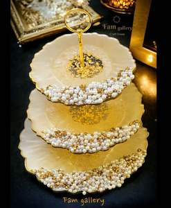 CAPTIVATION CONNEXE AFFICHAGE FAIT À LA MAIN DIY 3 Niveaux Forme Ronde Plateau De Fruits Époxy Moule Plateau De Thé Table Moule En Silicone pour Résine - Product Image 3