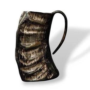 High Quality Viking Wine Horn <b>Mug</b> Europe-Style Carved Buffalo Ox Horn Agate Hot Trending Animal Style <b>Coffee</b> Tankard Decoration - Product Image 5