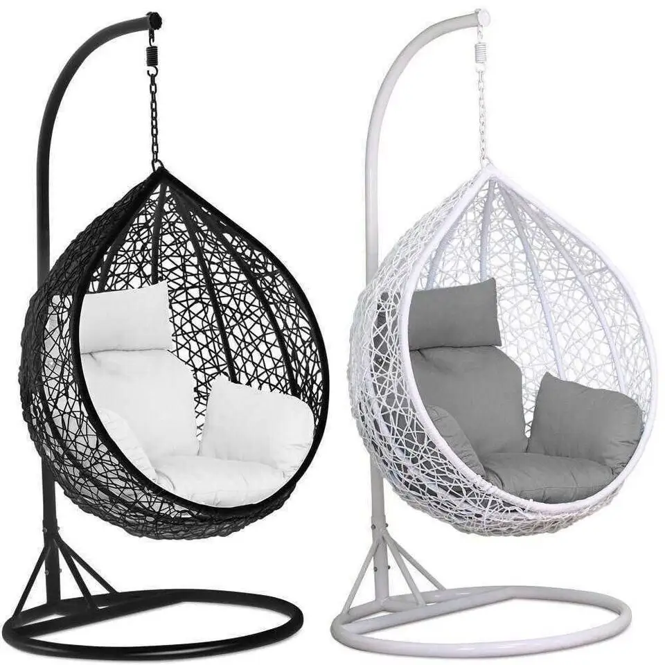 Rattan Swing Egg Chair Jardim Pátio Interior Exterior Pendurado Cadeira Com Almofadas melhor preço