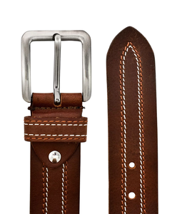 Cinturón de cuero genuino personalizable de Venta caliente con hebilla de acero Estilo formal Tamaños disponibles-Venta al por mayor - Product Image 5