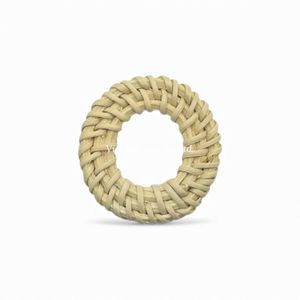 Breloque en rotin artisanal, matériau naturel, pièce de bijouterie pour boucles d'oreilles, colliers et créations artisanales - Product Image 2