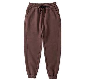 Wholesale Men's Sporty Relaxed Fit Sweatpants Soft Cotton Polyester <b>Fabric</b> with Elastic Mid Waistband Rib Cuff Blank Solid Color - Product Image 1