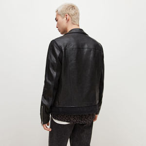 เสื้อแจ็คเก็ตหนังลำลองสำหรับผู้ชาย, เสื้อแจ็คเก็ตหนังแฟชั่นแนวสตรีทสวมใส่สบายสีพื้นมาใหม่ - Product Image 6