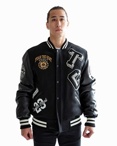 OEM personalizado colorido de manga larga parche Chenille bordado Streetwear Letterman Varsity chaqueta para los hombres - Product Image 4