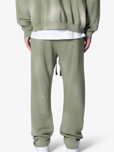 2025 recién llegado Streetwear 100% algodón francés Terry apilado sudor pantalón transpirable Sunfade lavado pierna recta Joggers para hombres - Product Image 6