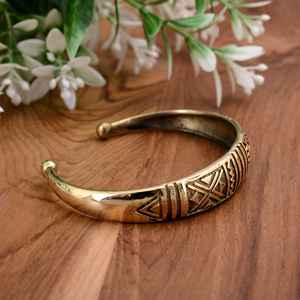 Handmade <b>Boho</b> Brass Cuff <b>Bracelet</b> Adjustable Jewelry with Mandala Art Design Unisex Gift for Multiple Occasions - Product Image 2
