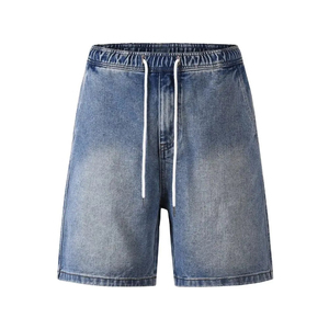 Shorts en jean baggy vintage pour hommes, séchage rapide, 100% coton, style streetwear, jorts de travail, service OEM personnalisable, fabriqué au Pakistan - Product Image 4