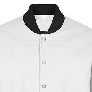 Chaqueta de lona de lana de alta calidad para hombre, estilo Letterman, manga larga, transpirable, cuello alto, cierre de cremallera, invierno, OEM, venta al por mayor, nueva colección. - Product Image 5