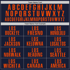 Polo personnalisé bleu marine avec accents orange, nom d'équipe et numéro de joueur personnalisés, vêtements élégants et confortables - Product Image 6