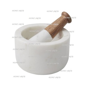 Mortero de Mármol Blanco con Diseño Maravilloso y Mortero para Especias, Forma Personalizada Hexagonal para Triturar y Moler - Product Image 5