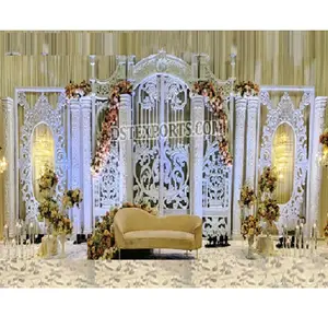 Mỹ Châu Á đám cưới bối cảnh thiết lập màu trắng chủ đề tiếp nhận sân khấu trang trí mơ mộng Paris chủ đề trang trí sân khấu đám cưới