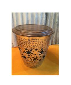 Bonnet moderne élégant en bois en forme de coupe conception fer métal Table d'appoint nouveauté salon Accent meubles - Product Image 6