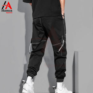 Streetwear décontracté léger pour hommes, pantalons et pantalons cargo, couleur unie, multi-poches, couture supérieure, pieds à faisceau, cordon de serrage - Product Image 4