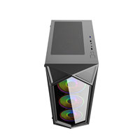 KINPOWER Mid Tower Vente directe d'usine Étui pour ordinateur de jeu Mini ITX Étui pour jeu vidéo avec ventilateurs 8*12cm RVB Fenêtre latérale