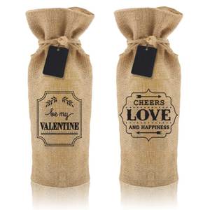 High Quality Single Bottle Wine Tote Bag Eco-Friendly Jute <b>Water</b> Bottle <b>Carry</b> Bag with Gift Cover Best Price Sale - Product Image 5