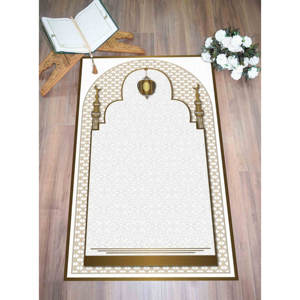 Tapis de prière doré, tapis de culte, tapis de prière musulman pour la maison, tapis imprimé, tapis à poils doux - Product Image 4