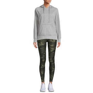 Sudadera con Capucha de Forro Polar Gris para Mujer, de Alta Calidad, Personalizada, Informal, con Manga Raglán, Logotipo Frontal, Fabricante - Product Image 2