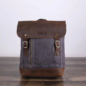 Mochila de Lona y Cuero, Gran Espacio, para Viajes, Escuela, Portátil, Uso en Exteriores, Venta al por Mayor LCBP-0024 - Product Image 1