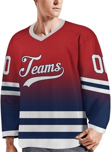 Camisetas de hockey sobre hielo de primera calidad al por mayor OEM costura reforzada Pro Fit sublimación tela duradera control de humedad de secado rápido - Product Image 5