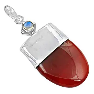 Pendentif en argent 925 avec cornaline pour femmes, bijoux en pierres précieuses religieuses faits à la main avec placage en rhodium, améthyste comme pierre principale - Product Image 2
