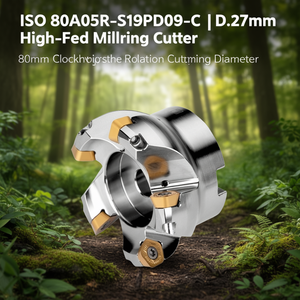 Fresa de Alimentación Superior ISO 80A05R-S19PD09-C D.27mm, Diámetro de Corte de 80mm, Rotación en Sentido Horario - Product Image 3