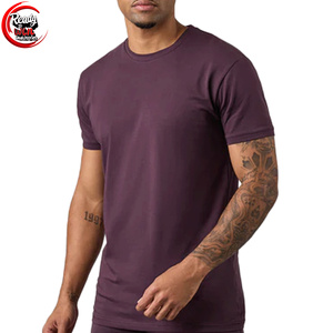 2024 Camiseta ajustada de gimnasio para hombre, algodón de alta elasticidad, cuello redondo transpirable, tela tejida relajada sólida, estilo deportivo - Product Image 5