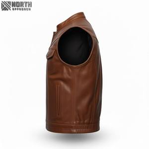 100% Cowhide Genuine Leather <b>Vest</b> Breathable <b>Men</b> <b>Slim</b> Biker Waistcoat Sleeveless Jacket Classical Motorcycle Winter Leather <b>Vest</b> - Product Image 4