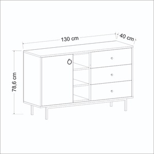 New Elegance NATUREL Consola-Soporte de TV y juego de mesa de centro Antracita-Zafiro Roble Muebles para el hogar de la sala de estar de alto grado - Product Image 4