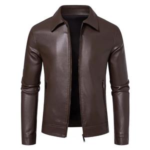 Nuevo 2026 primavera moda hombres Slim Fit High Street estilo Stand Collar chaqueta de cuero a prueba de viento buena calidad negocios Casual PU - Product Image 1