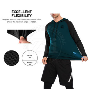 Nouveau design, best-seller, sweats à capuche de compression pour hommes, respirants, légers, grandes tailles, spandex/polyester, vente en gros - Product Image 5